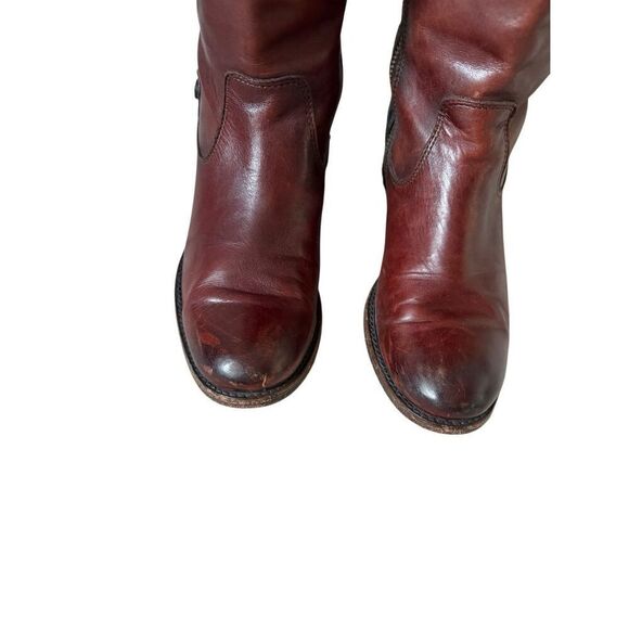 Frye Melissa Tab Leather Riding Boots Extended calf 6.5 Zip Redwood Tall - Picture 7 of 12